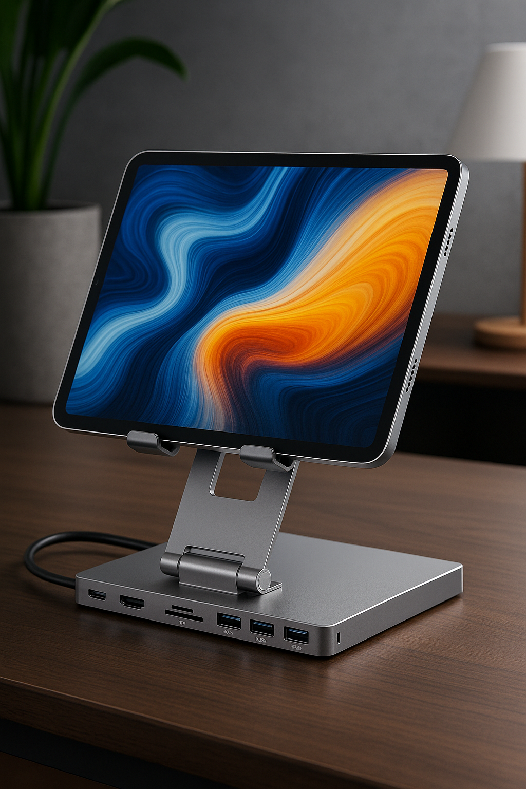 8-in-1 USB-C Tablet Docking Station with 4K HDMI, Fast Charging & Stand | All-in-One Laptop Hub Adapter